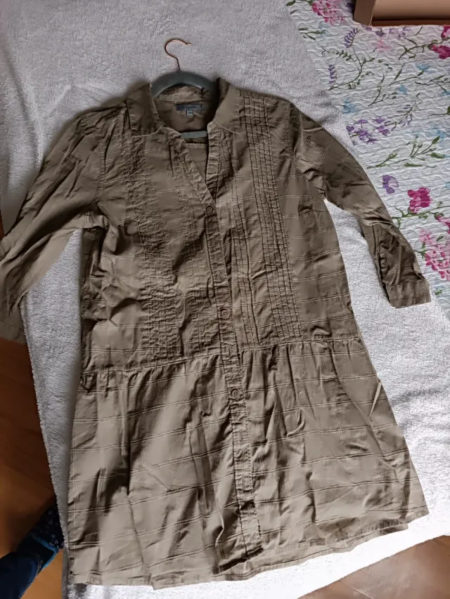 Vestido tipo camisa marrón