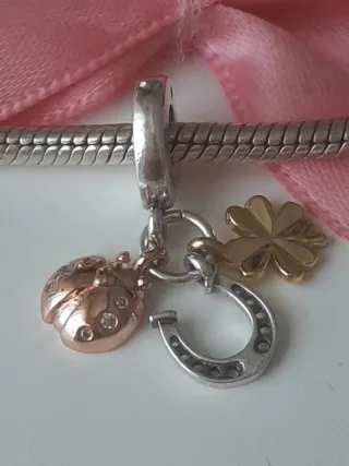 Charm Trébol, Mariquita y Herradura Plata