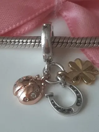 Charm Trébol, Mariquita y Herradura Plata