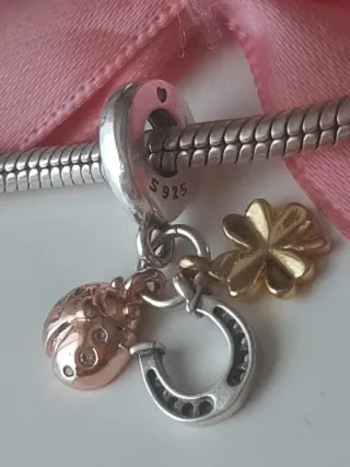 Charm Trébol, Mariquita y Herradura Plata