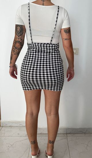 Vestido cuadros blanco y negro Talla S