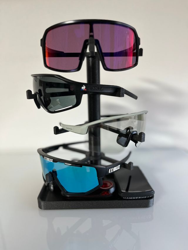 Organizzatore espositore per occhiali e GPS da ciclismo