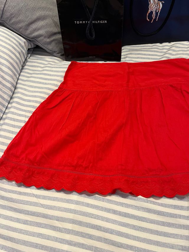 Falda roja algodón