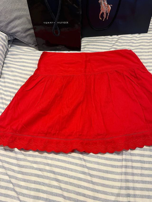 Falda roja algodón