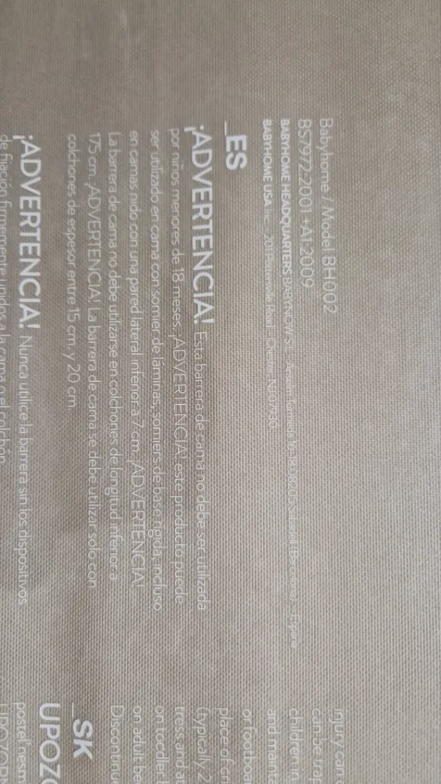 Barrera de cama 150cm