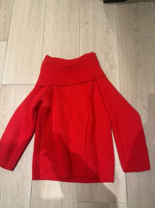 Jersey rojo cuello barco súper abrigado