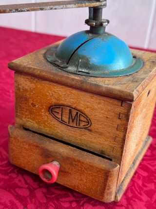 Molinillo café antiguo ELMA madera y metal