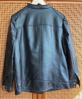 Cazadora Biker Polipiel Mujer verde oscuro