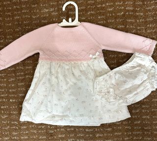 Set di abbigliamento Paz Rodríguez rosa e bianco per neonati
