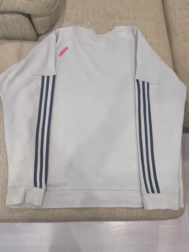 Felpa Adidas Vintage Y2K Grigia e Rossa