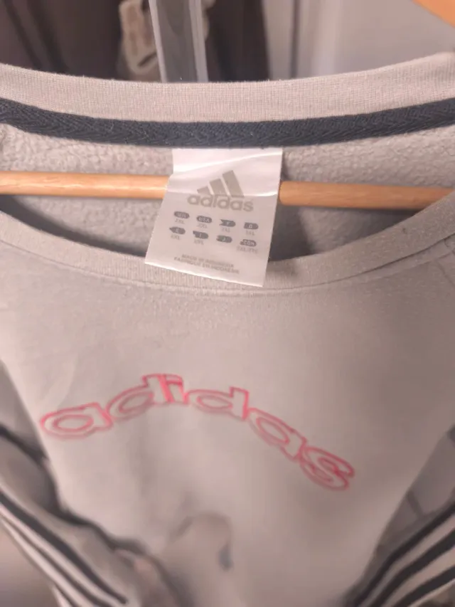 Felpa Adidas Vintage Y2K Grigia e Rossa