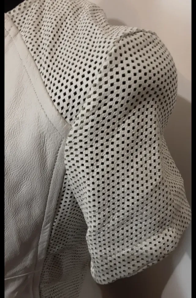 Giacca pelle Atos Lombardini bianca