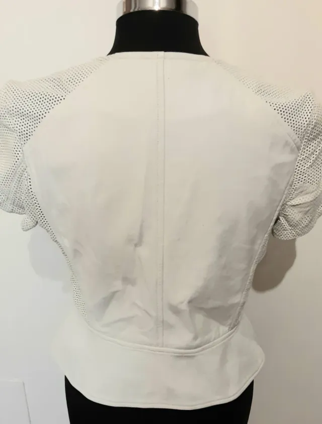 Giacca pelle Atos Lombardini bianca