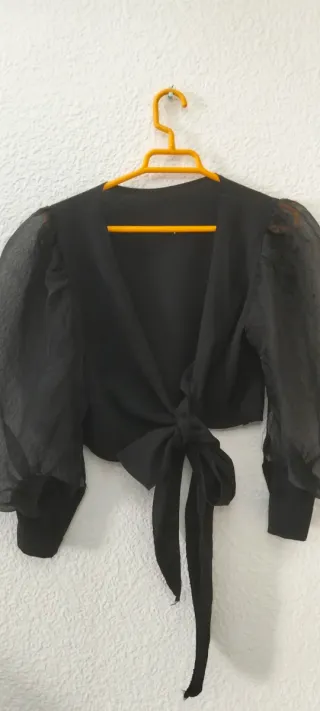 Blusa gasa transparente anudada ideal fiestas