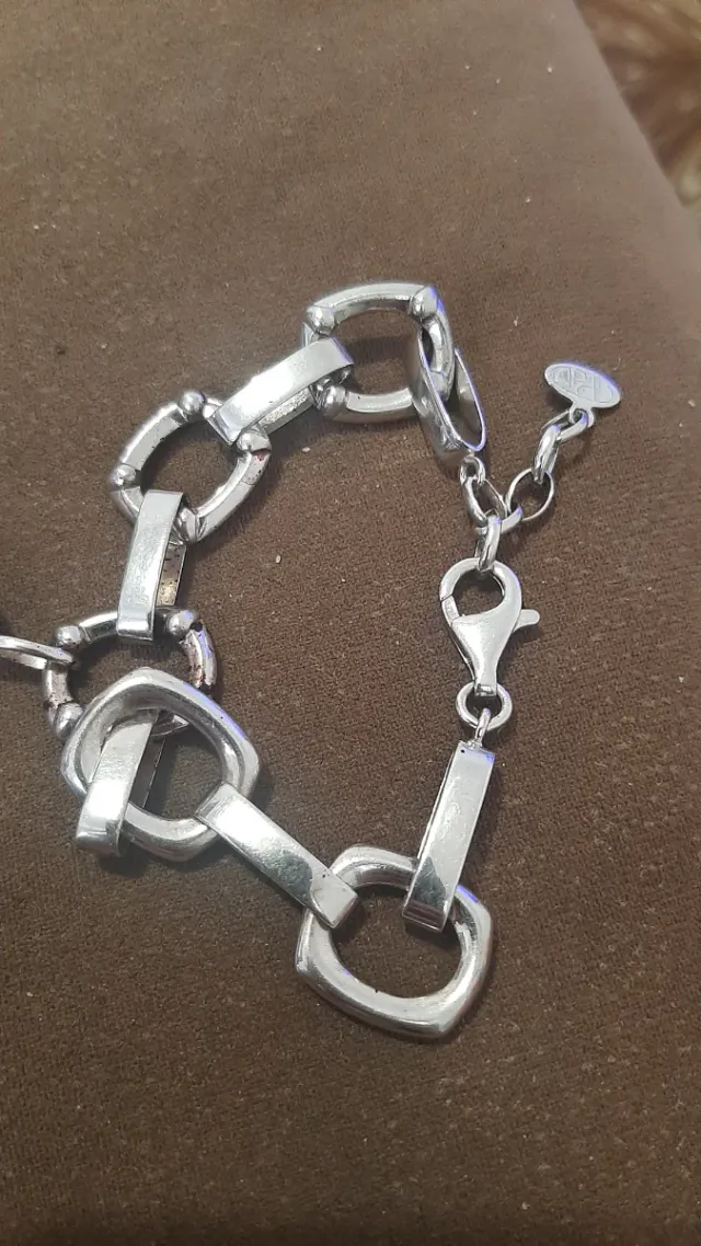 Pulsera de plata con charm azul