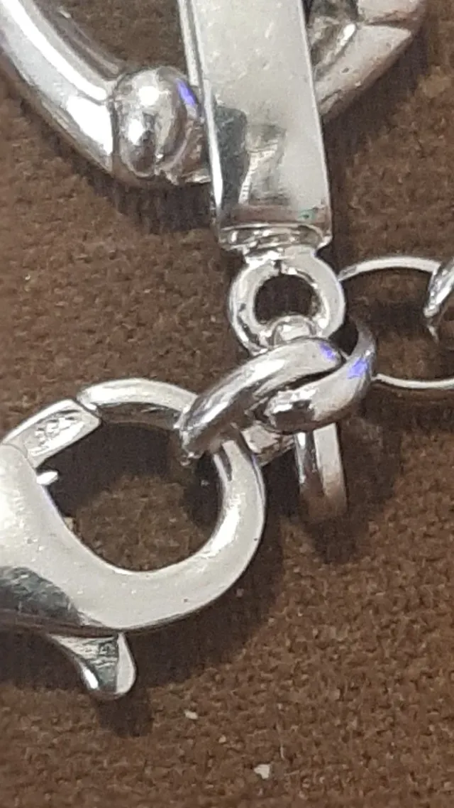 Pulsera de plata con charm azul