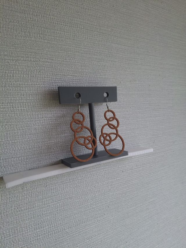 Pendientes Oso Corazón Artesanales Marrones