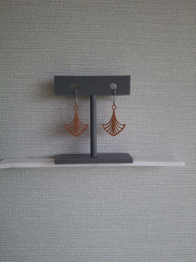 Pendientes Oso Corazón Artesanales Marrones