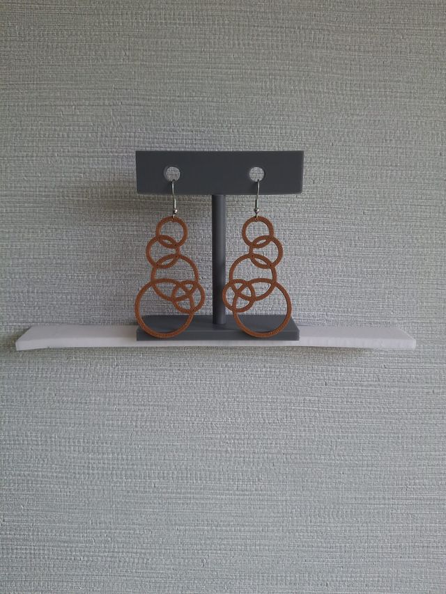 Pendientes Oso Corazón Artesanales Marrones