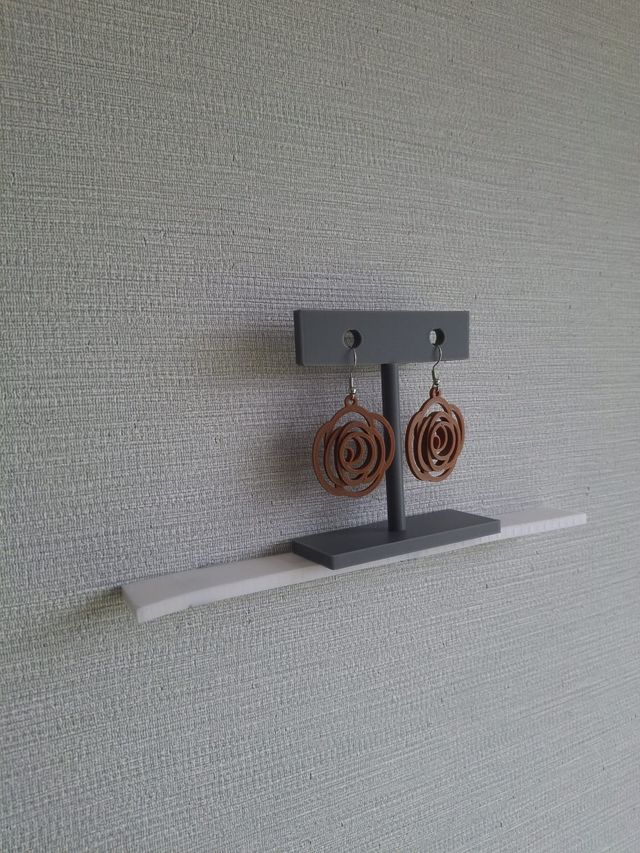 Pendientes Oso Corazón Artesanales Marrones