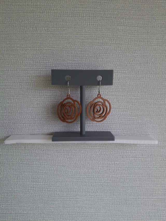 Pendientes Oso Corazón Artesanales Marrones