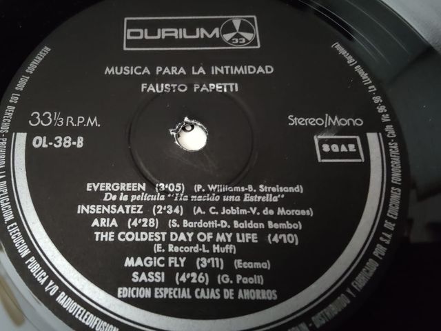 Vinilo Fausto Papetti - Música para la Intimidad