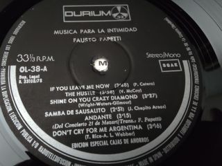 Vinilo Fausto Papetti - Música para la Intimidad