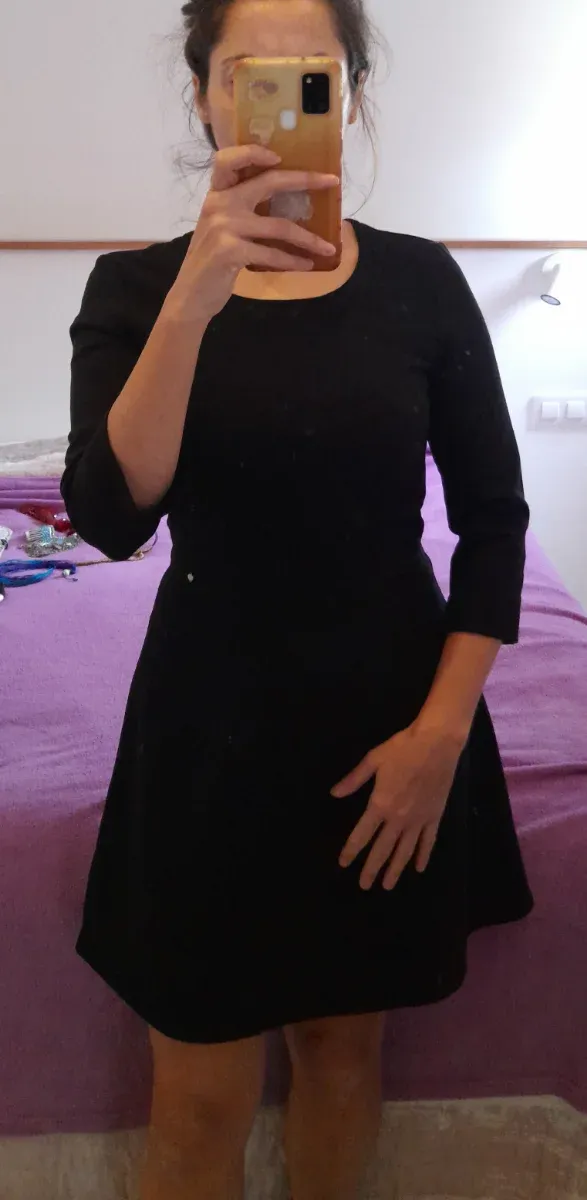 Vestido negro midi Gas