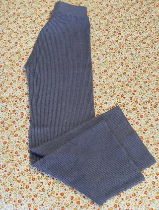 Pantalón de punto azul mujer