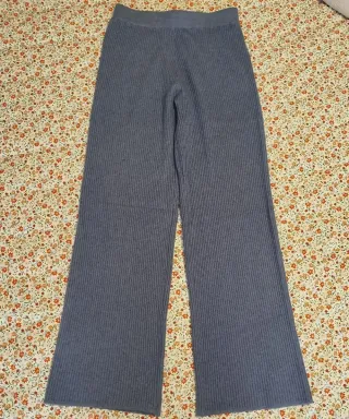 Pantalón de punto azul mujer
