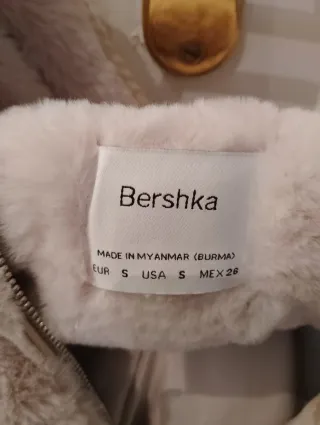 Chaqueta pelo Bershka Talla S Beige