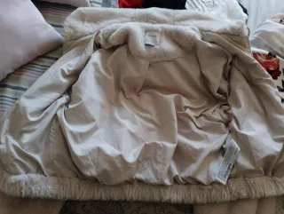 Chaqueta pelo Bershka Talla S Beige