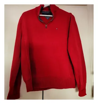 Jersey Tommy Hilfiger Media Cremallera Rojo M