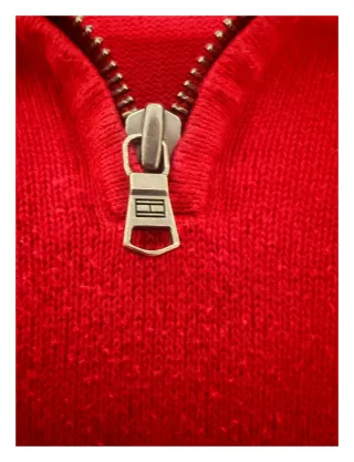 Jersey Tommy Hilfiger Media Cremallera Rojo M