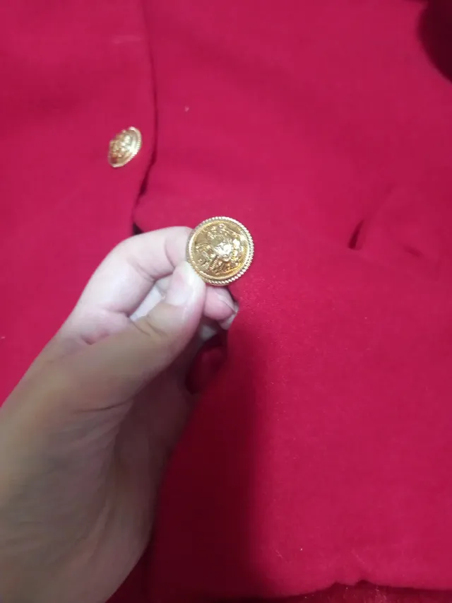 Cappotto bambina rosso con pelliccia 7 8 anni