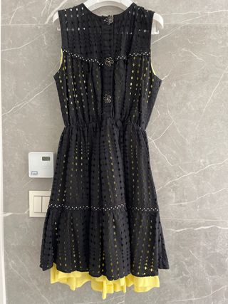 Vestido fiesta niña negro y amarillo