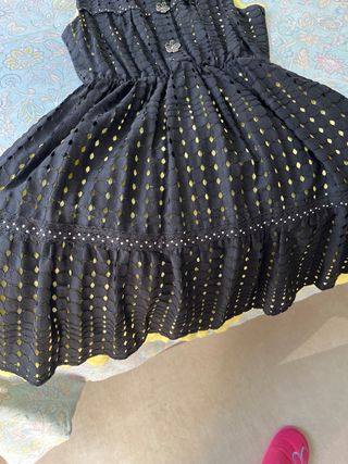 Vestido fiesta niña negro y amarillo