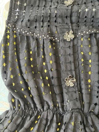 Vestido fiesta niña negro y amarillo