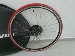 Rueda trasera bici carretera 26'' + funda