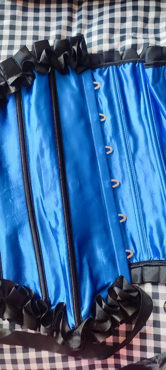 Corsé blu e nero con lacci