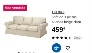 Sofá seminuevo EKTORP 3 pzas IKEA. Ofrezco transp.