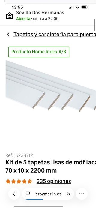 Kit 5 tapetas MDF lacado blanco