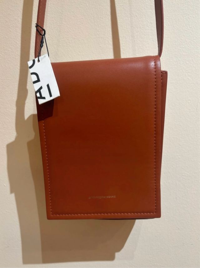 Bolso Adolfo Domínguez Piel Marrón Nuevo