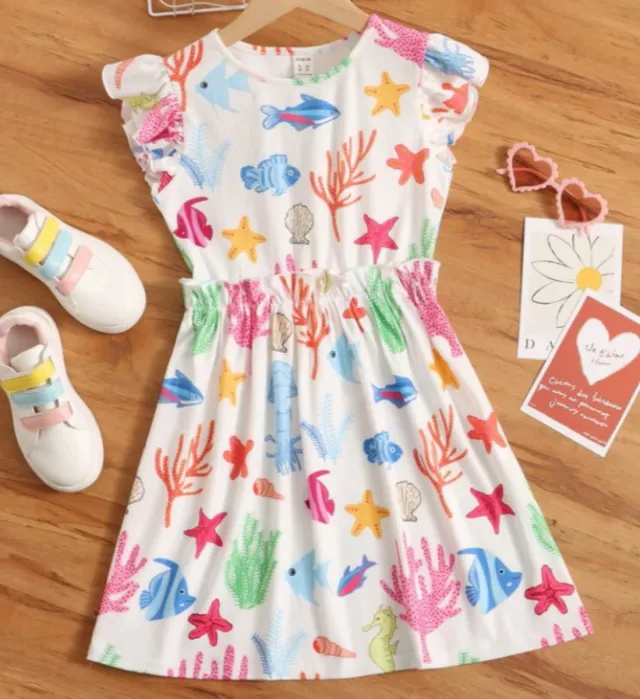 Vestido niña estampado marino