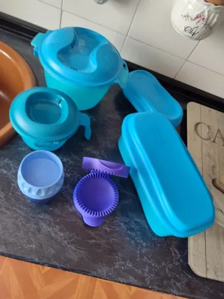 Lote Tupperware Azul y Morado