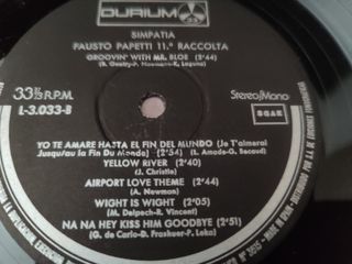 Vinilo Fausto Papetti 11ª Raccolta Simpatia Sax