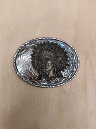 Hebilla Cinturón Jefe Nativo Indio