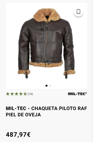 Chaqueta Piloto RAF Piel de Oveja MIL-TEC