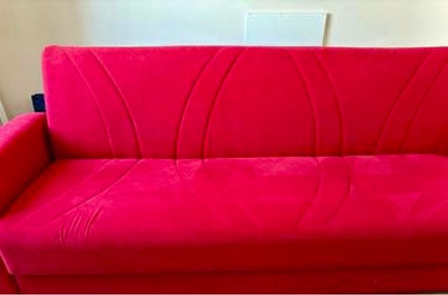 Divano letto 3 posti rosso
