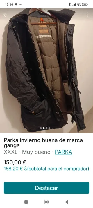 Parka invierno marca XXXL muy buena de buena marc
